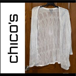 EUC Chico’s Size 3 Travelers Shimmering Nadia Cardigan